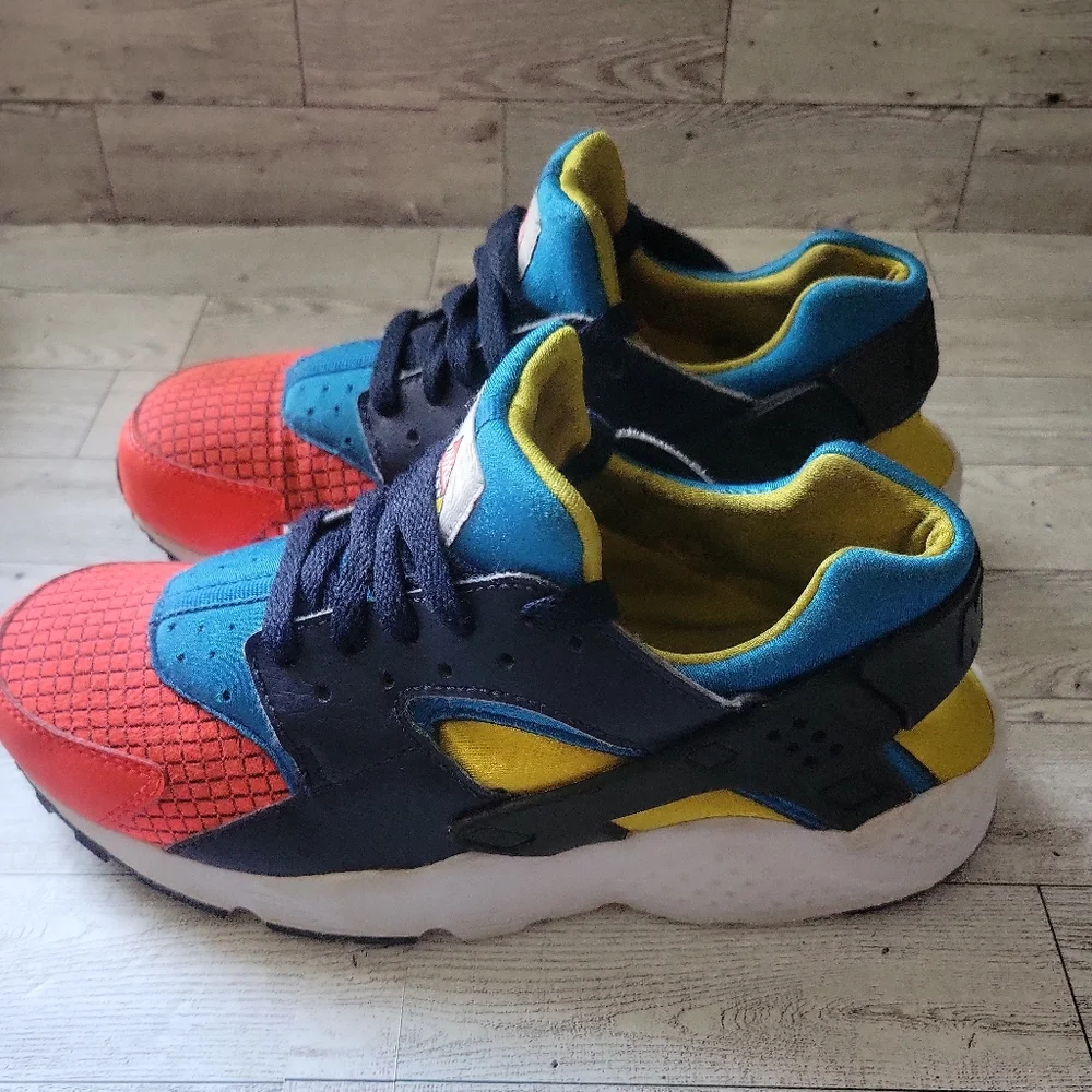 Huarache Run‎ GS 6.5Y Kids Shoes Sneakers BQ7096-600 Crimison/Obsidian